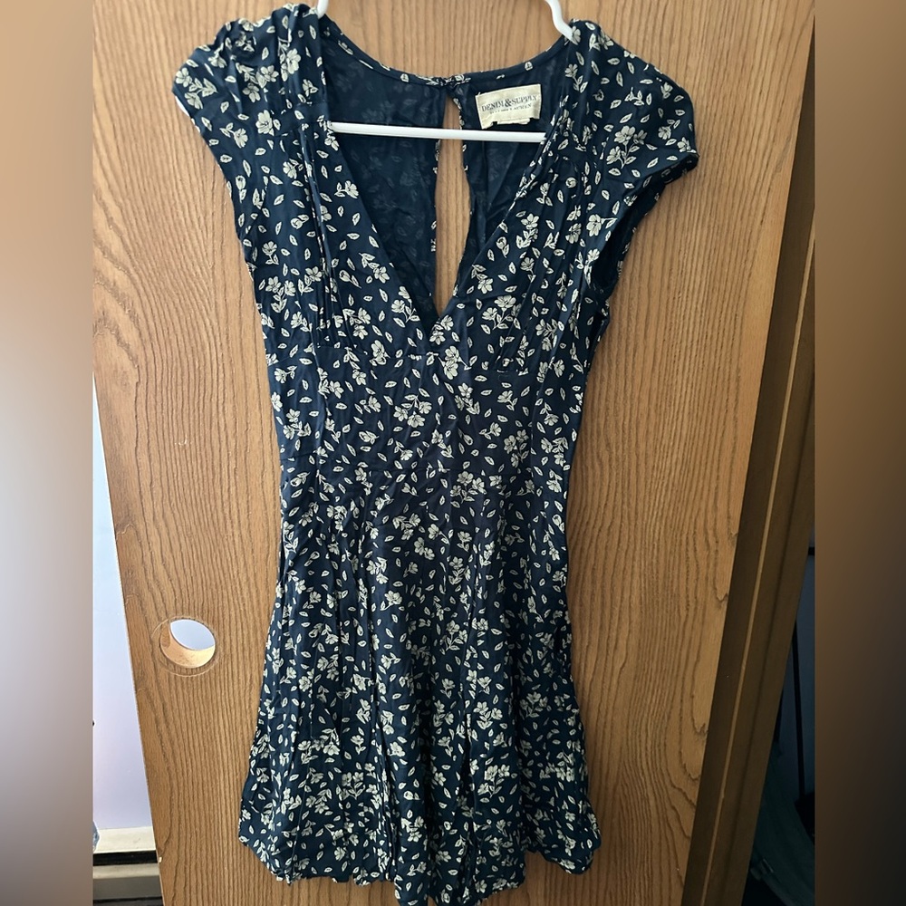 Denim & Supply Ralph Lauren Navy Floral Backless Dress